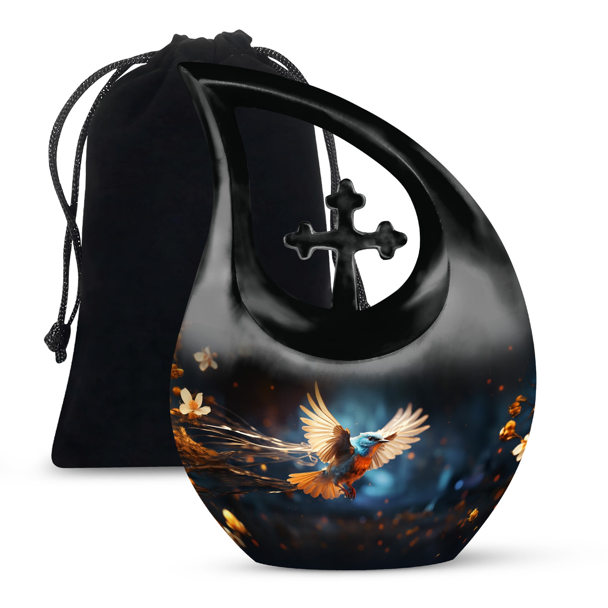 Peaceful Sparrow Memorial Urn - Cremation Urn For Ashes