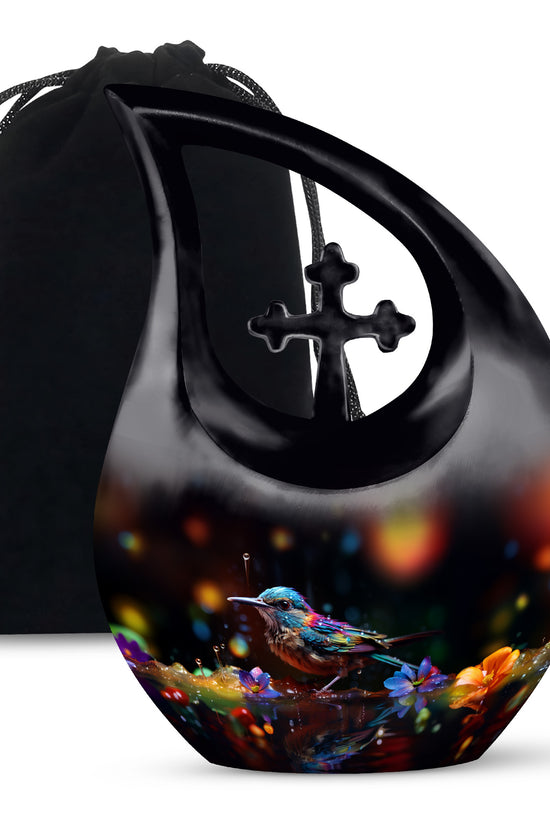 Colorful Sparrow Cremation Urn - Artistic Memorial Urn For Adult Ashes