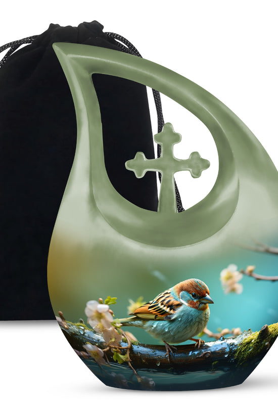 Sparrow Memorial Urn For Human Ashes - Large Funeral Urn For Ashes