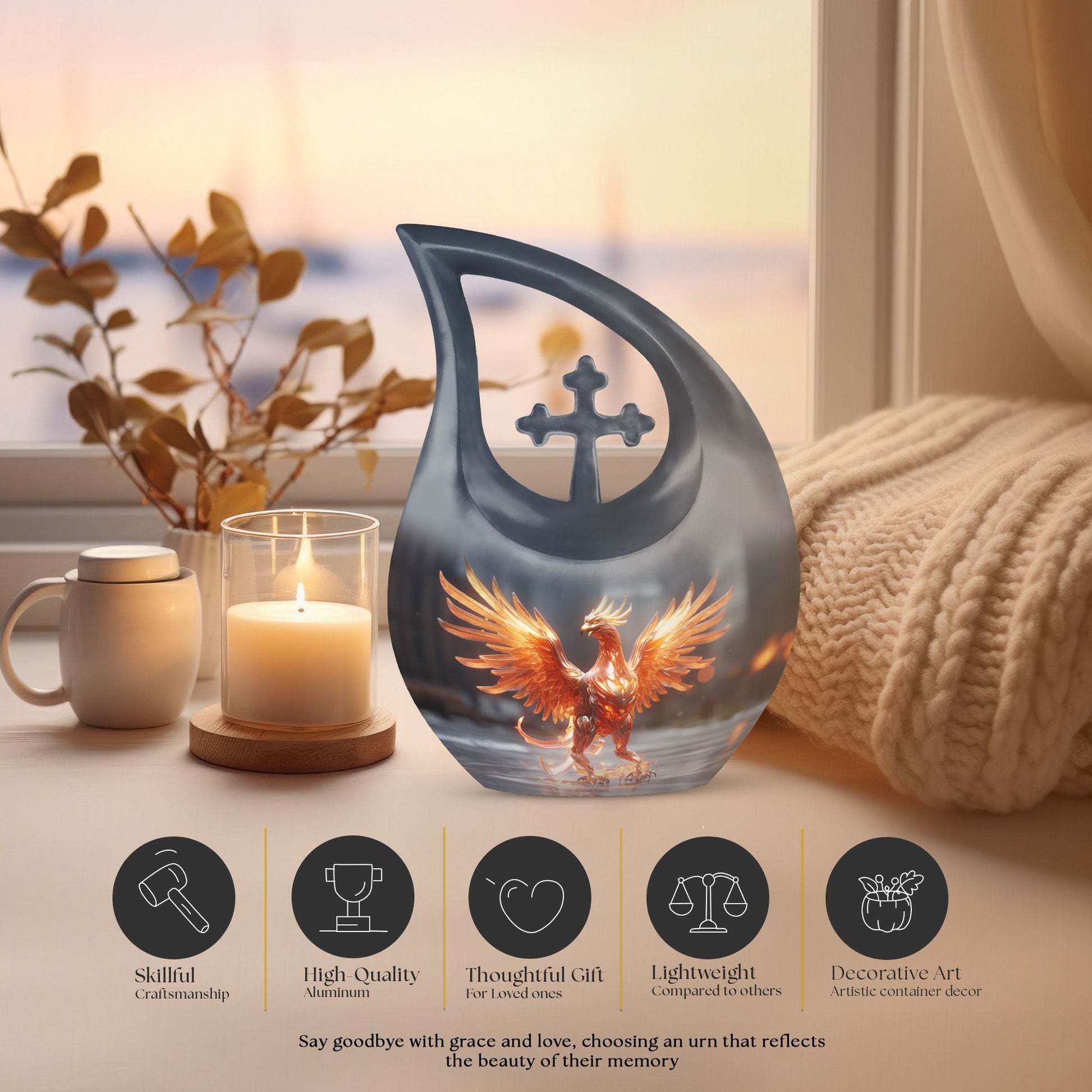 Phoenix Urns For Ashes - Burial Urns For Human Ashes Adult Male Urn