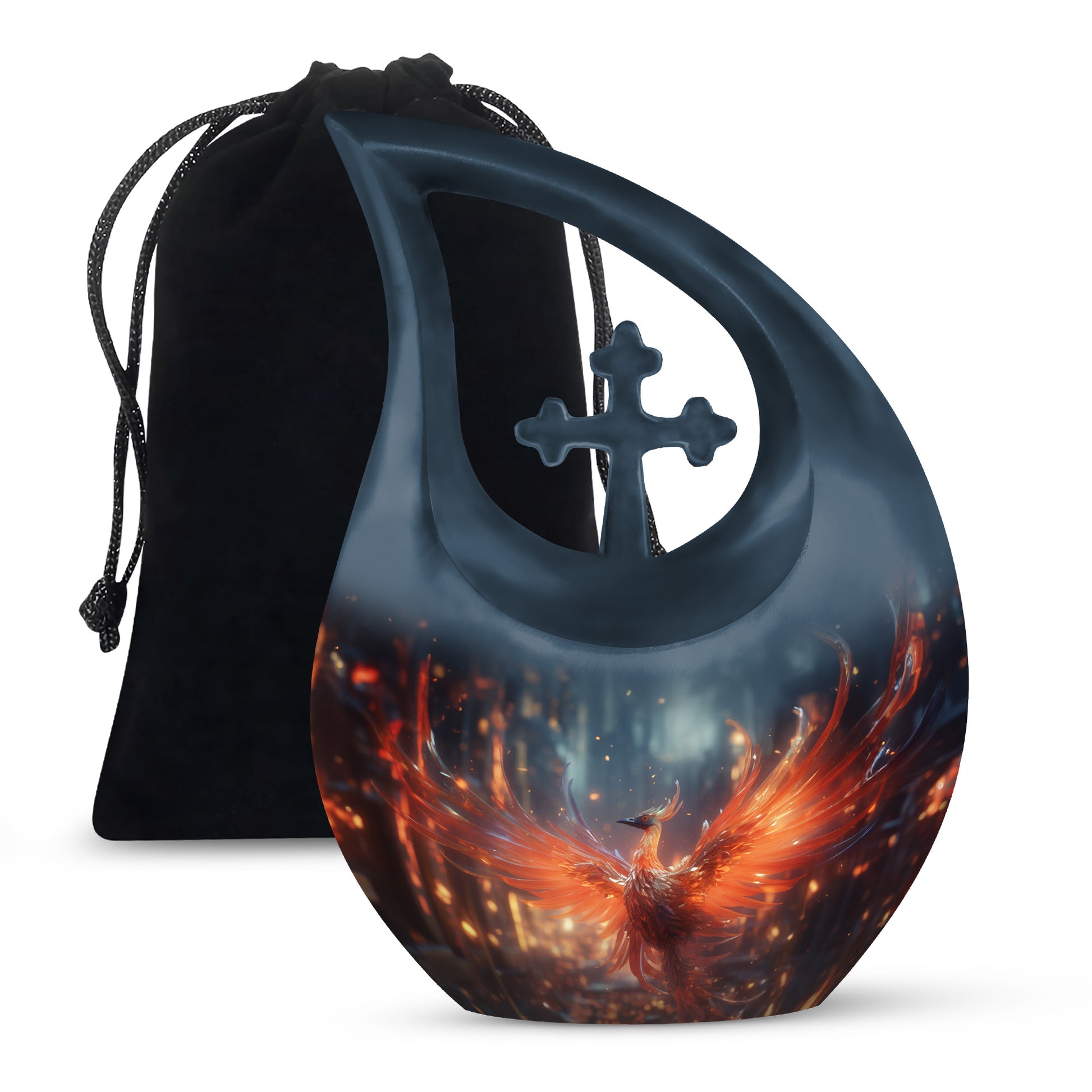 Phoenix Theme Cremation Urn - Large Urns For Human Ashes