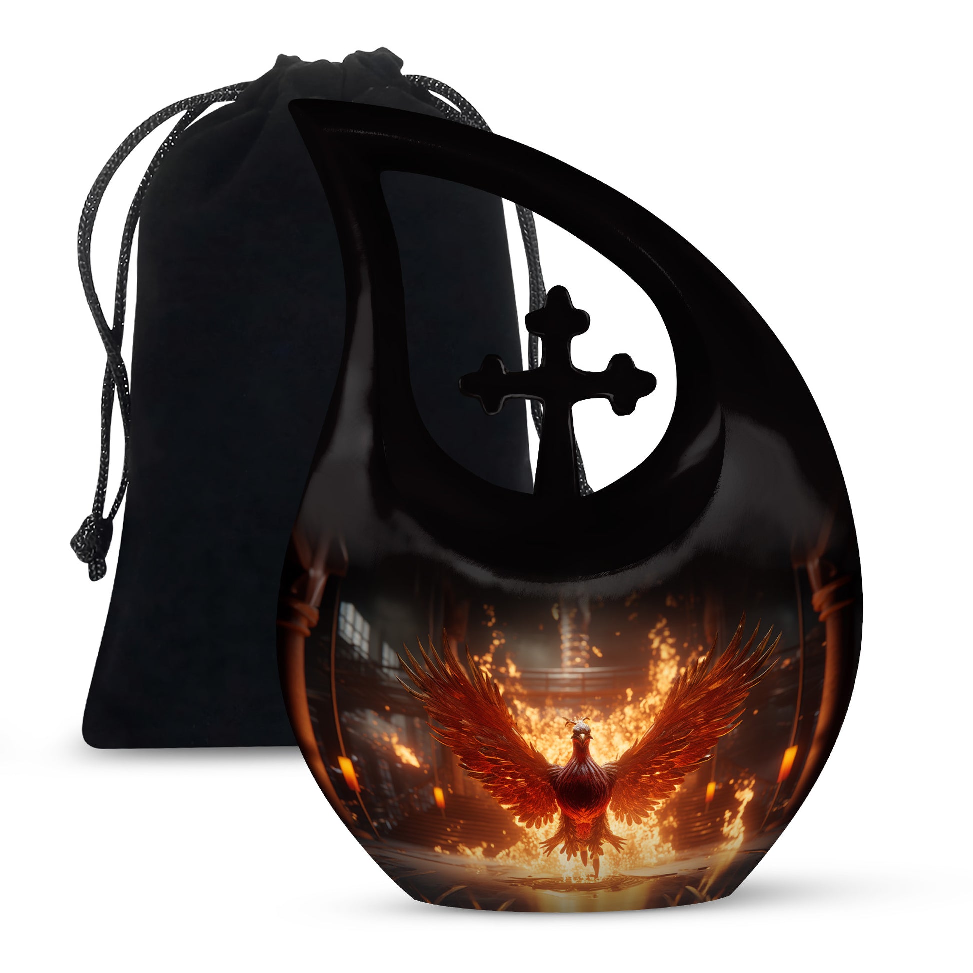 Phoenix Memorial Urn - Large Funeral Urn For Adult Ashes