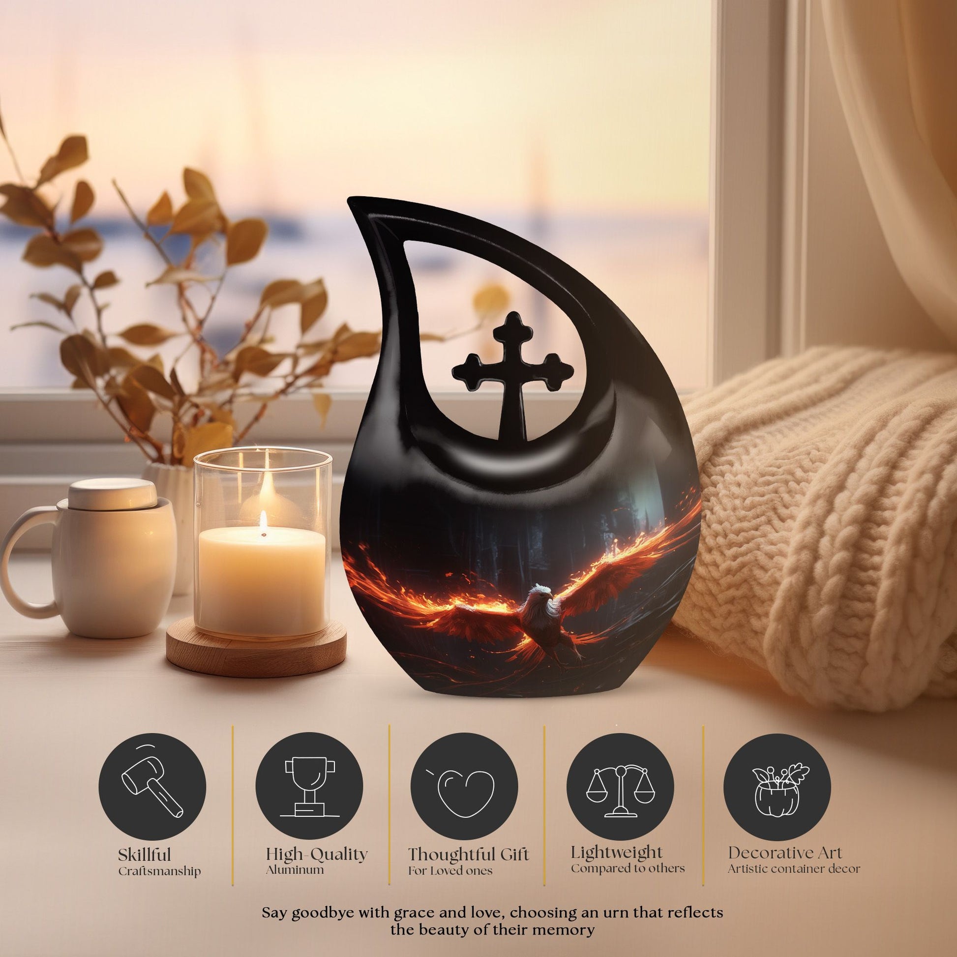 Phoenix Urns For Ashes - Cremation Urn Adult Male