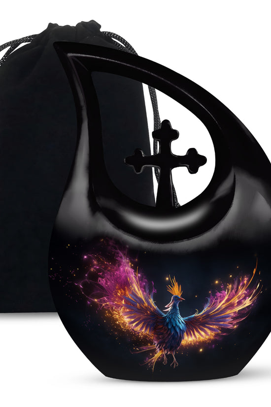 Colourful Phoenix Cremation Urn - Large Aluminum Urn For Ashes