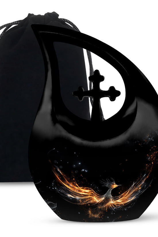 Elegant Galaxy Phoenix Urn - Unique Fantasy Cremation Urn For Ashes