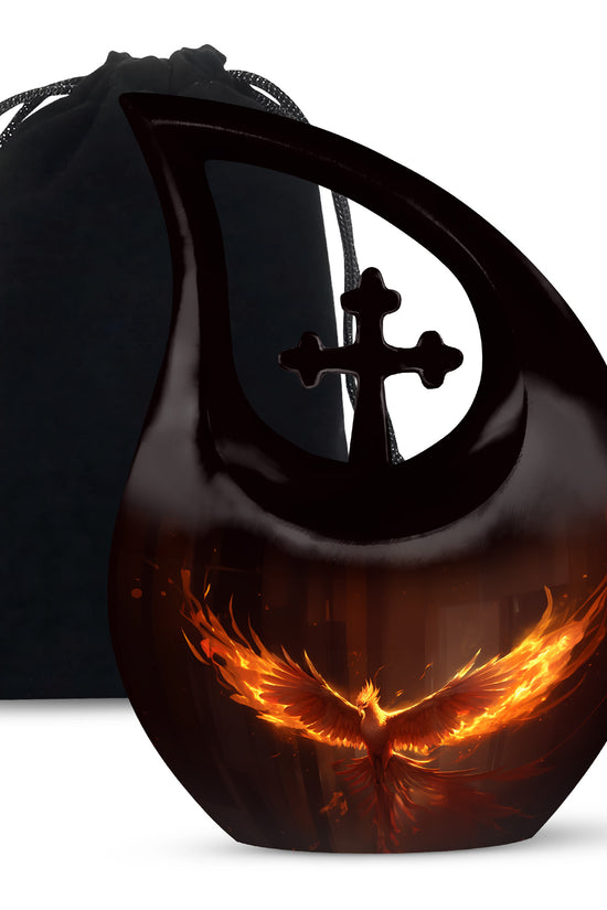 Mystic Fire Phoenix Memorial Urn - Beautiful Urn For Human Ashes