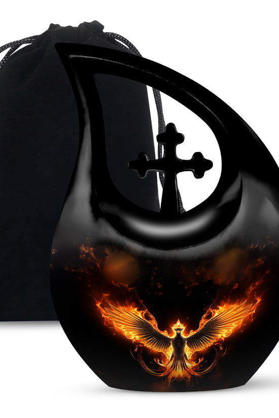 Dark Phoenix Cremation Urn - Fantasy Urn for Human Ashes