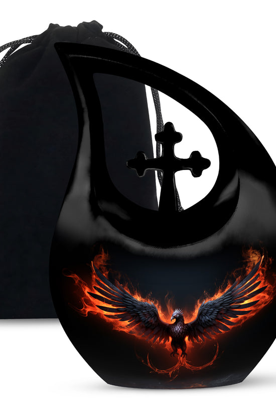 Phoenix Memorial Urn - Fire Theme Funeral Urn For Burial