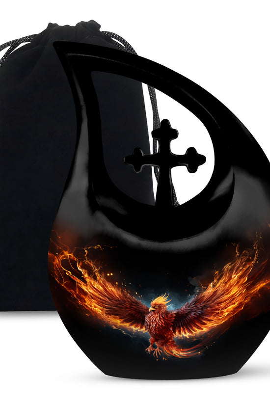 Flaming Phoenix Funeral Urn - Mythical Ashes Urn for Adult Ashes