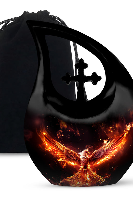 Fire Phoenix Funeral Urn - Fantasy Cremation Urn For Adult Ashes