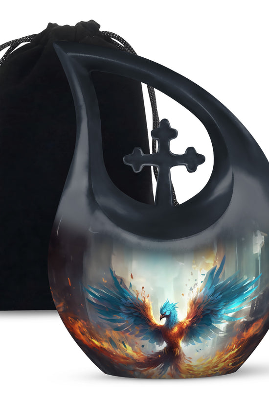 Blue Flame Phoenix Urn - Spiritual Tribute Urn for Men & Women