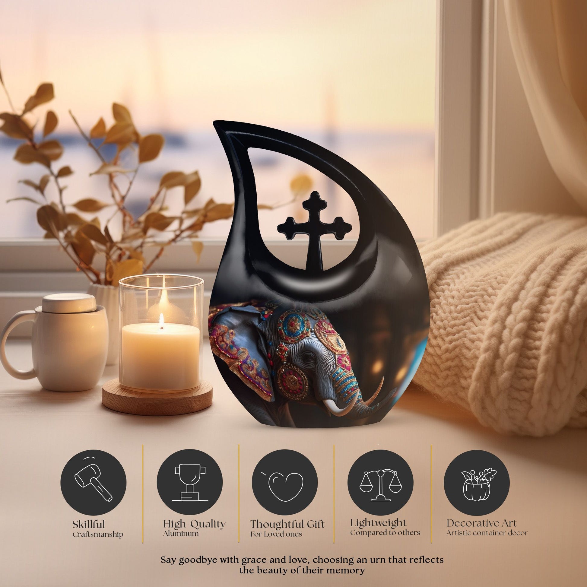 Elephant Urns For Ashes - Cremation Urns For Human Ashes Adult Burial Urn