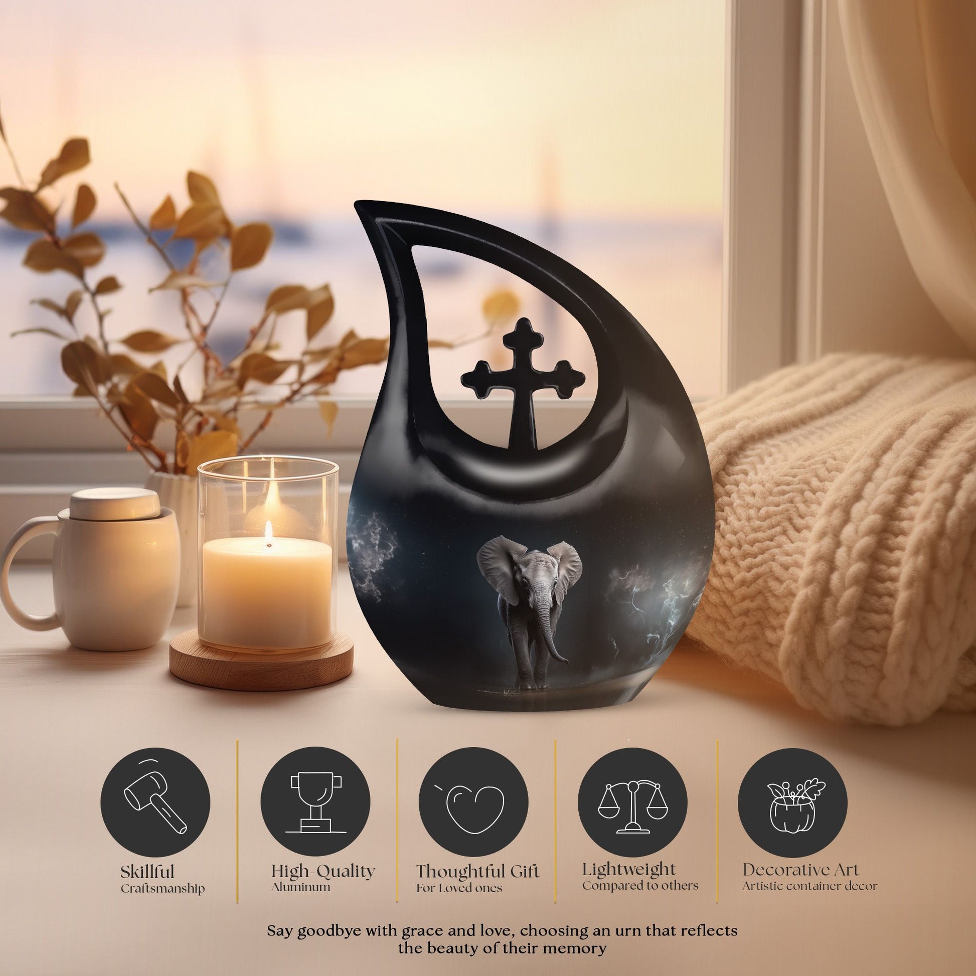 Elephant Urns For Ashes - Adult Burial Urns