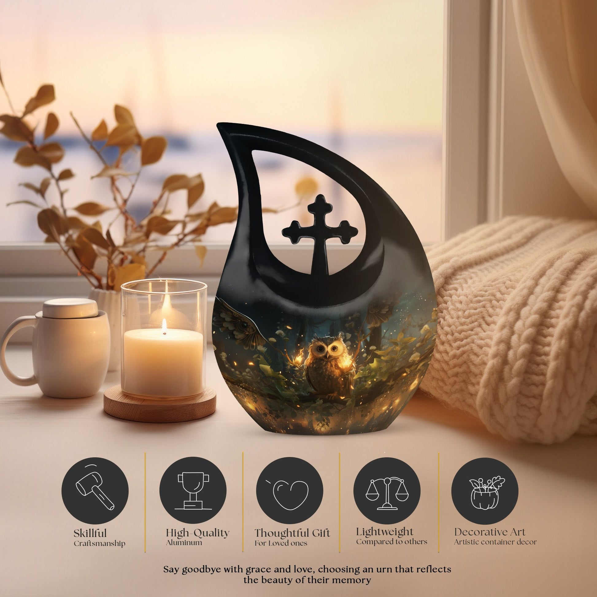Owl Urns For Ashes - Adult Size Cremation Urns