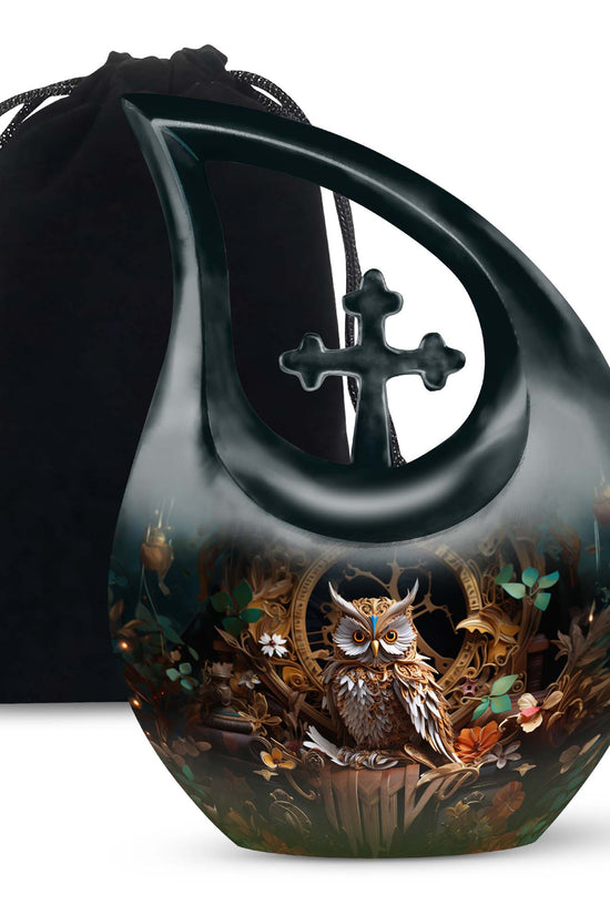 Artistic Owl Funeral Urn - Unique Cremation Urn For Burial