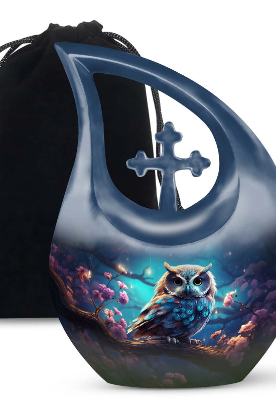 Owl Cremation Urn - Beautiful Memorial Urn For Male & Female