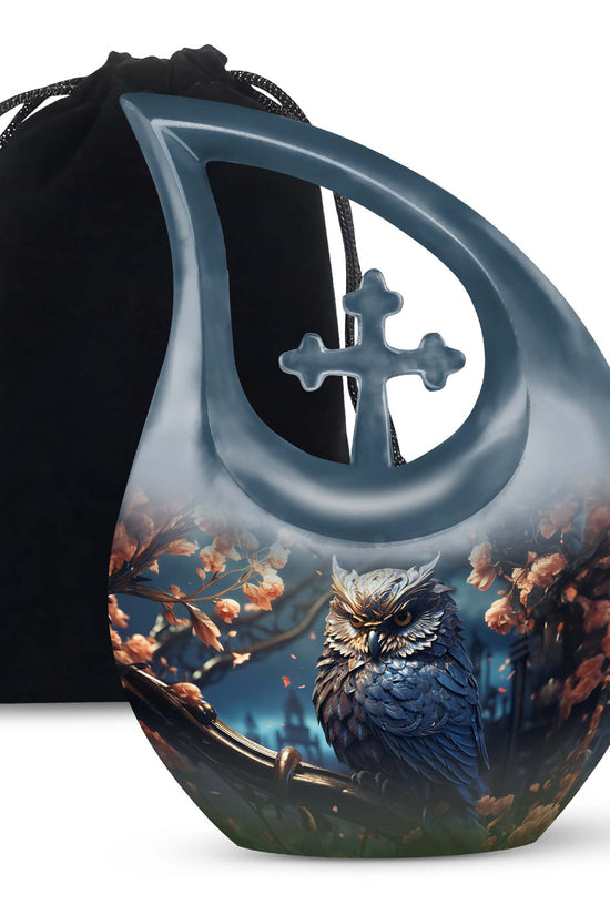 Black Owl Cremation Urn – Elegant Memorial Urn For Human Ashes