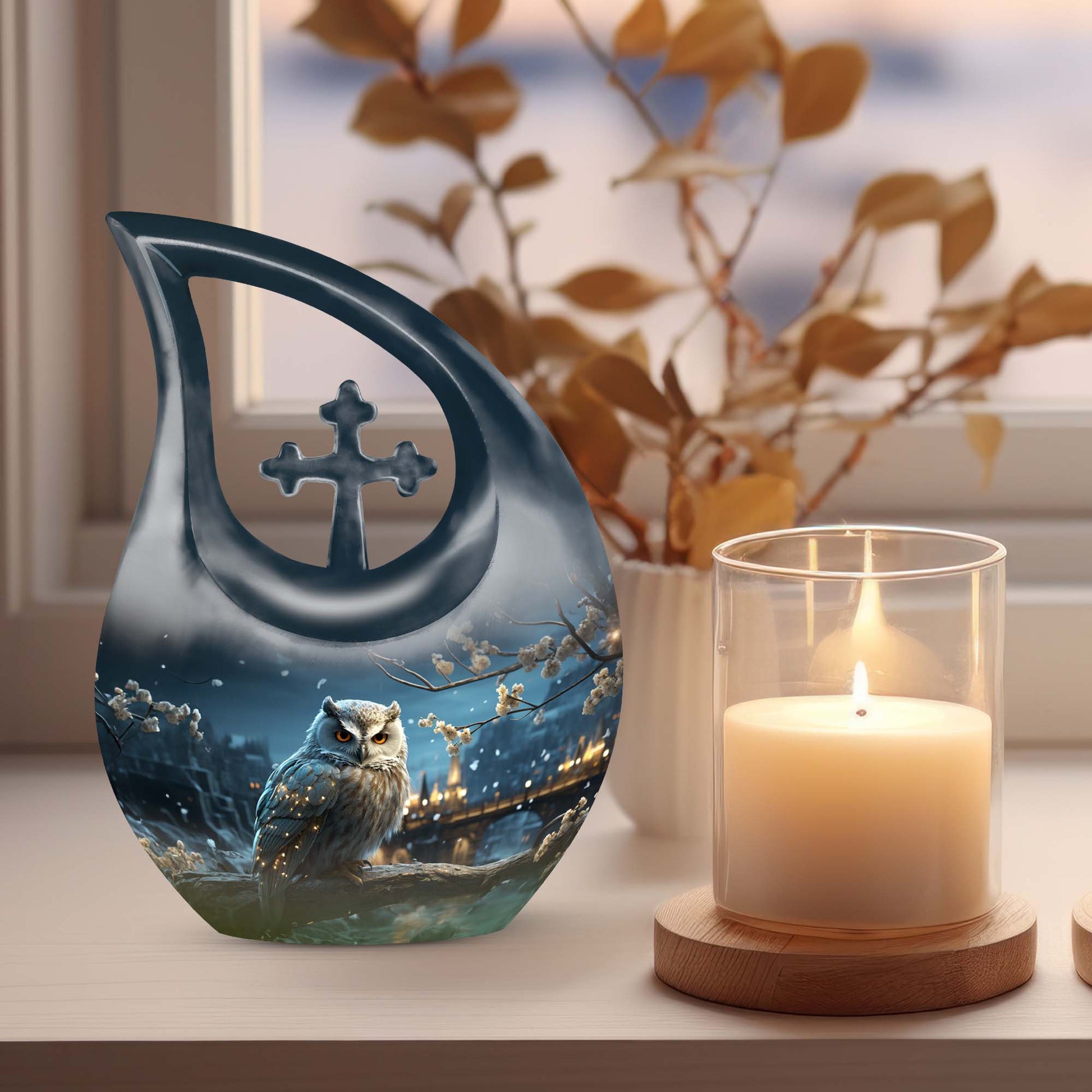 Owl Urns For Ashes - Cremation Ashes Urns Combo Urn