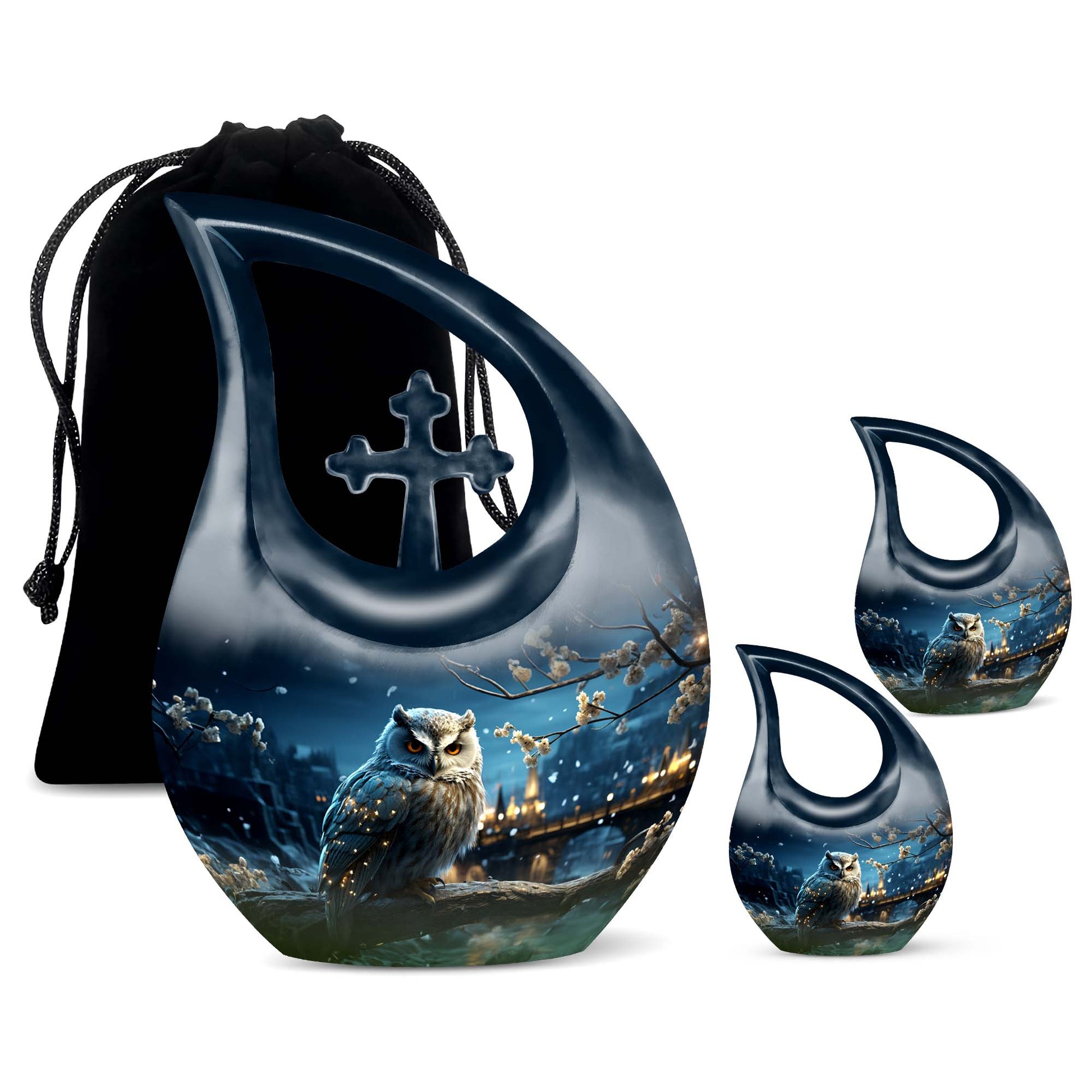 Owl Urns For Ashes - Cremation Ashes Urns Combo  Urn