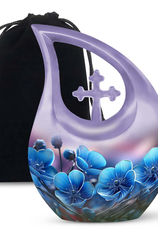 Scorpion Grass Aluminium Cremation Urn - Floral Human Ashes Urn