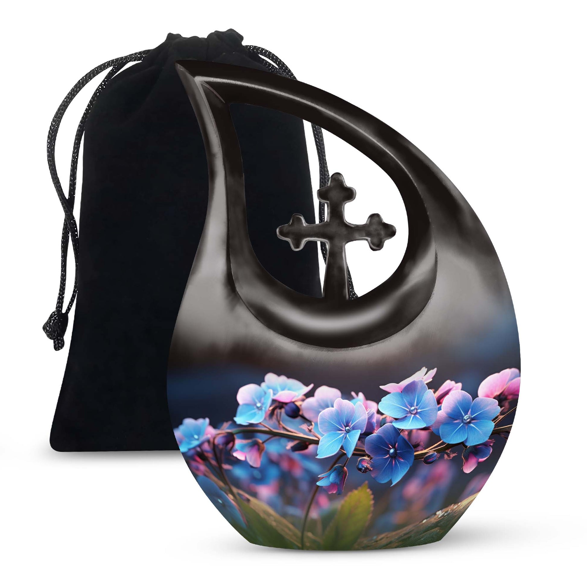 Scorpion Grass Human Funeral Urn - Decorative Floral Ashes Urn