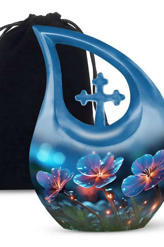 Scorpion Grass Cremation Urn For Human Ashes - Artistic Floral Burial Urn