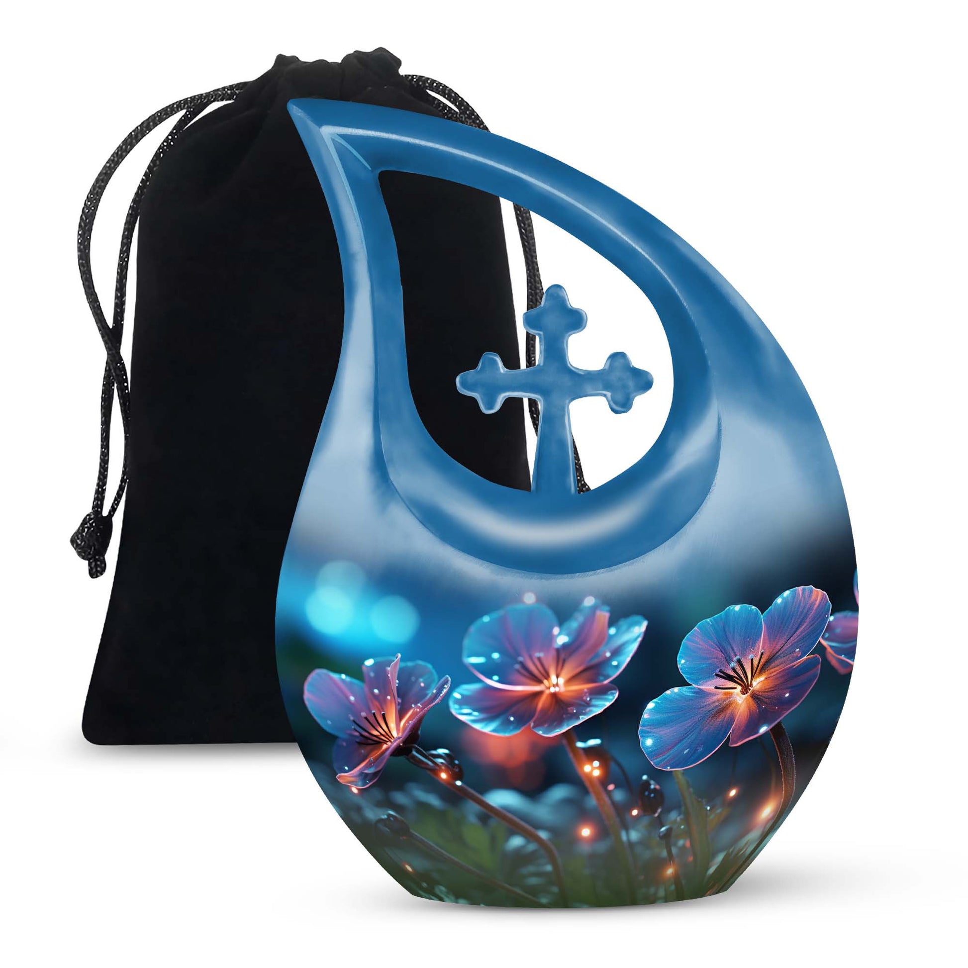 Scorpion Grass Cremation Urn For Human Ashes - Artistic Floral Burial Urn
