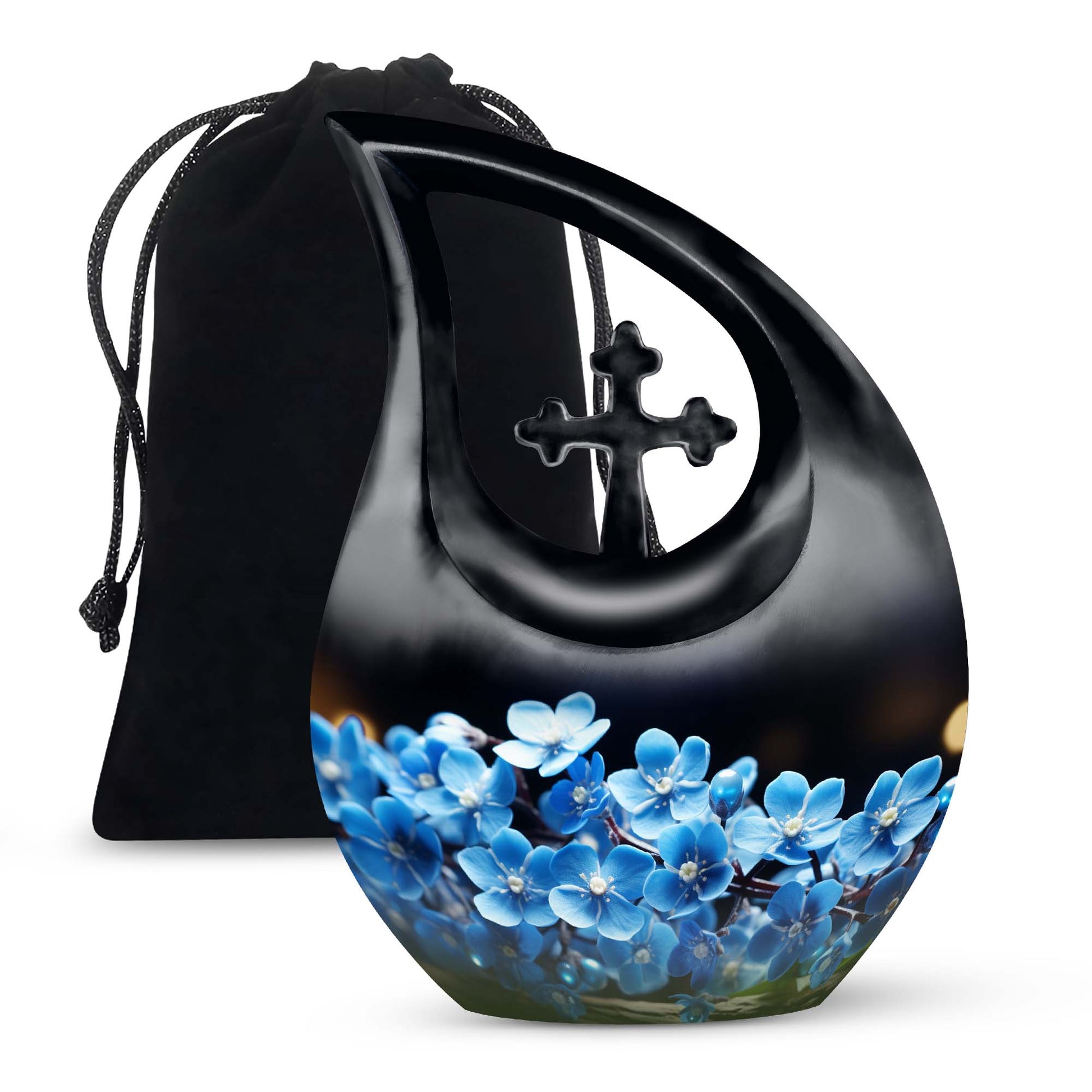 Scorpion Grass Cremation Urn - Stylish Floral Memorial Urn For Ashes