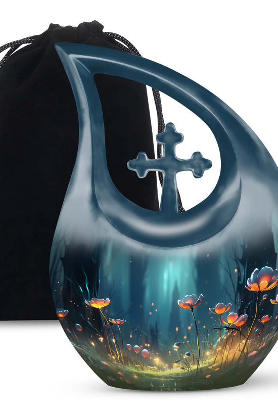 Scorpion Grass Memorial Urn - Decorative Floral For Human Ashes Urn