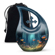 Scorpion Grass Memorial Urn - Decorative Floral For Human Ashes Urn