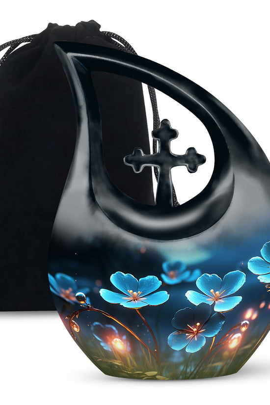 Scorpion Grass Floral Cremation Urn - Elegant Memorial Urn For Women