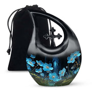 Blue Scorpion Grass Memorial Urn - Artistic Funeral Urn For Adult Ashes