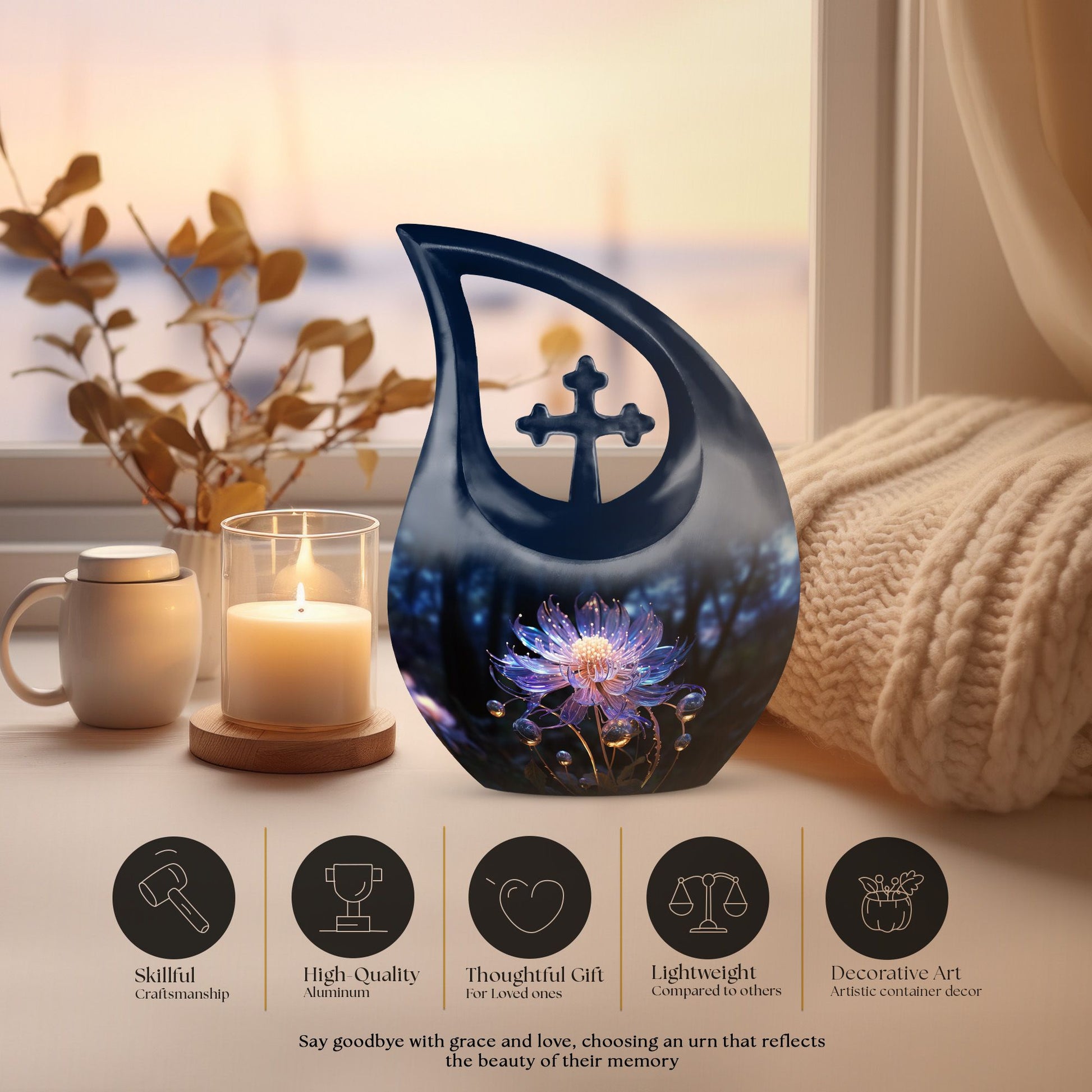 Lilly Urns For Ashes - Small Urn For Ashes Keepsake Mom