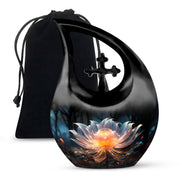 Lily Forest Theme Cremation Urn - Aluminium Funeral Urn For Loved Ones