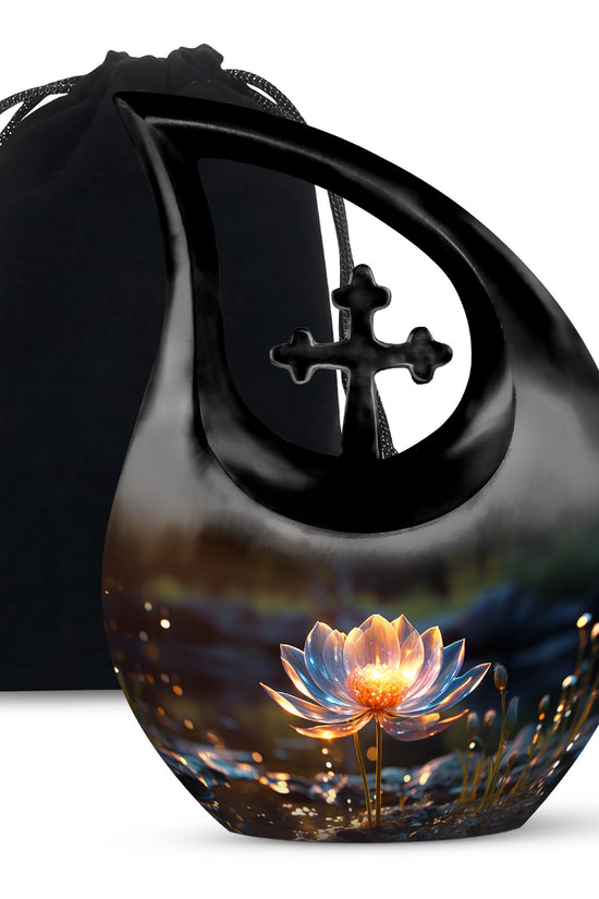 Glowing Lotus Memorial Urn - Large Cremation Urn For Ashes