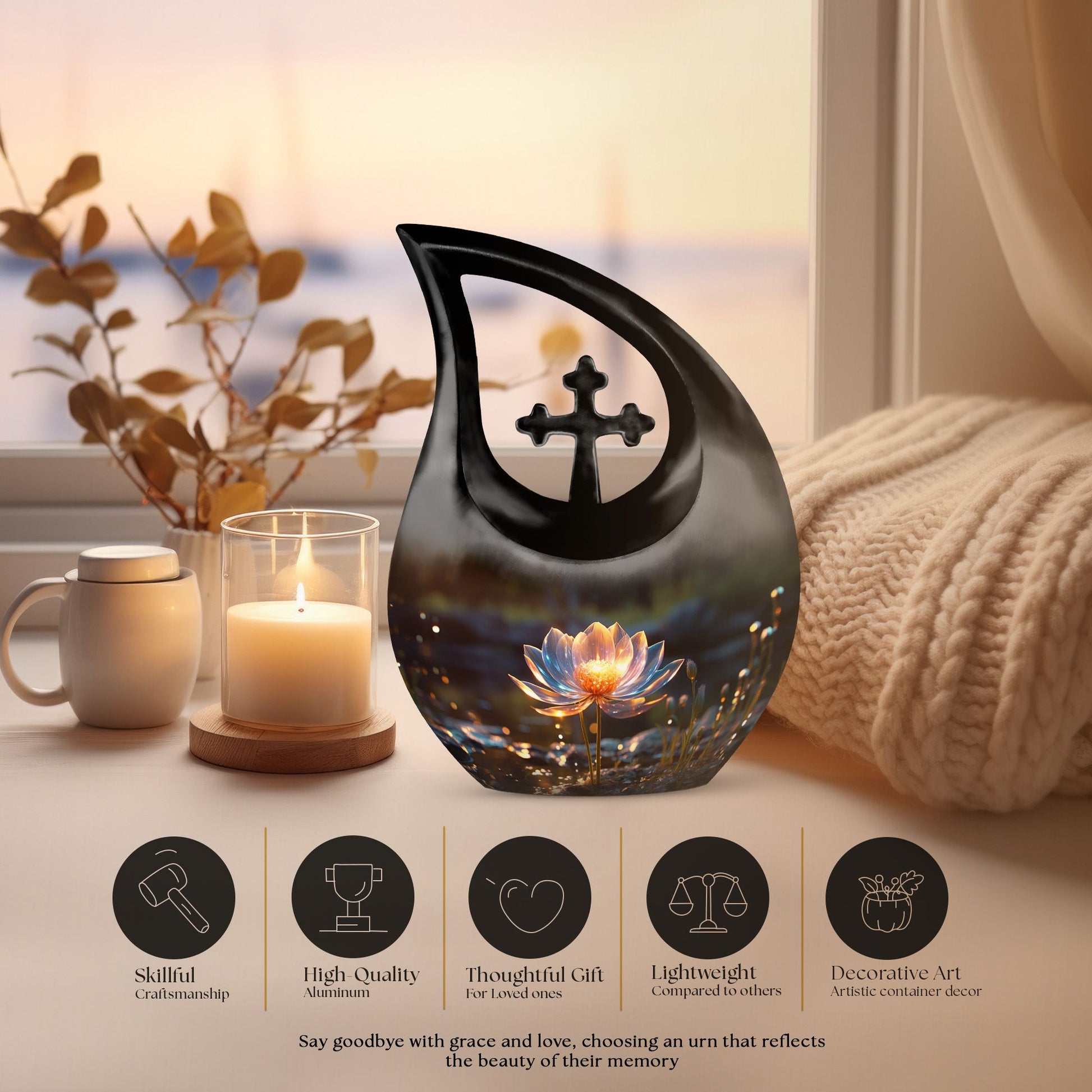 Lilly Urns For Ashes - Small Decorative Urn For Ashes