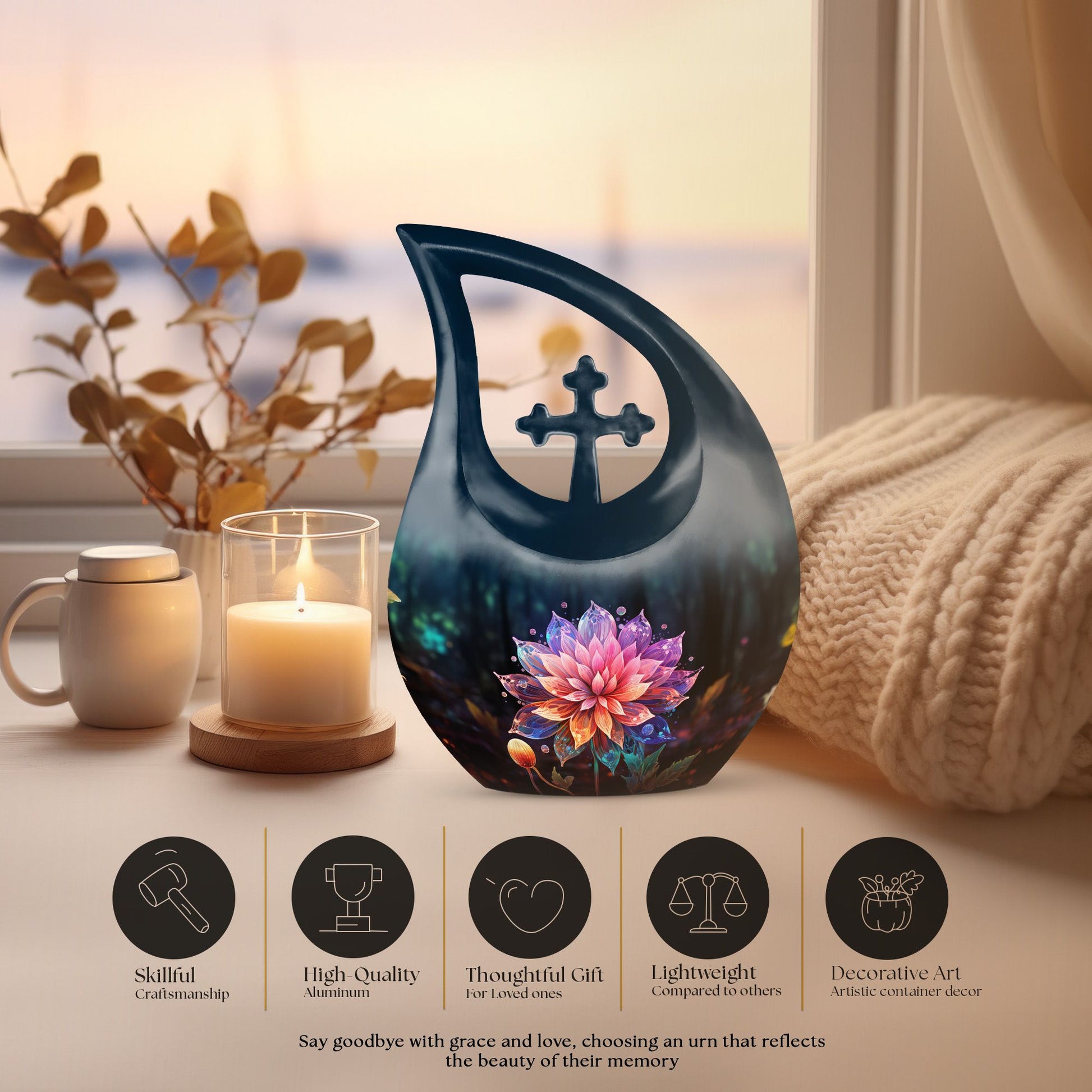 Lilly Urns For Ashes - Small Memorial Urns For Ashes
