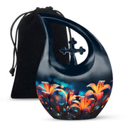 Lily Theme Memorial Urn - Funeral Urn For Male & Female