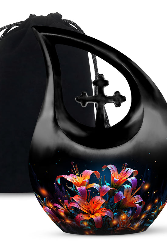 Tiger Lily Memorial Urn Large Cremation Urn For Male & Female