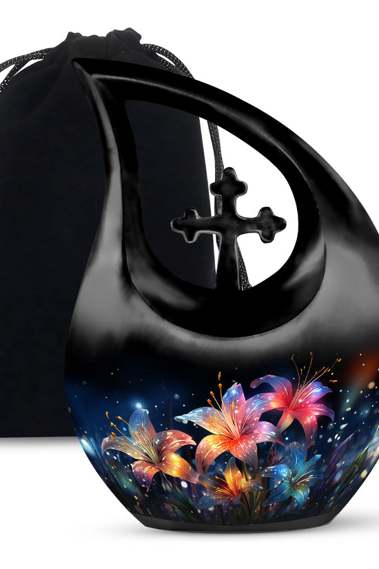 Glowing Lily Memorial Urn - Large Cremation Urn For Human Ashes