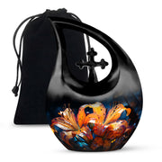 Tiger Lily Cremation Urn - Elegant Floral Memorial Urn For Human Ashes