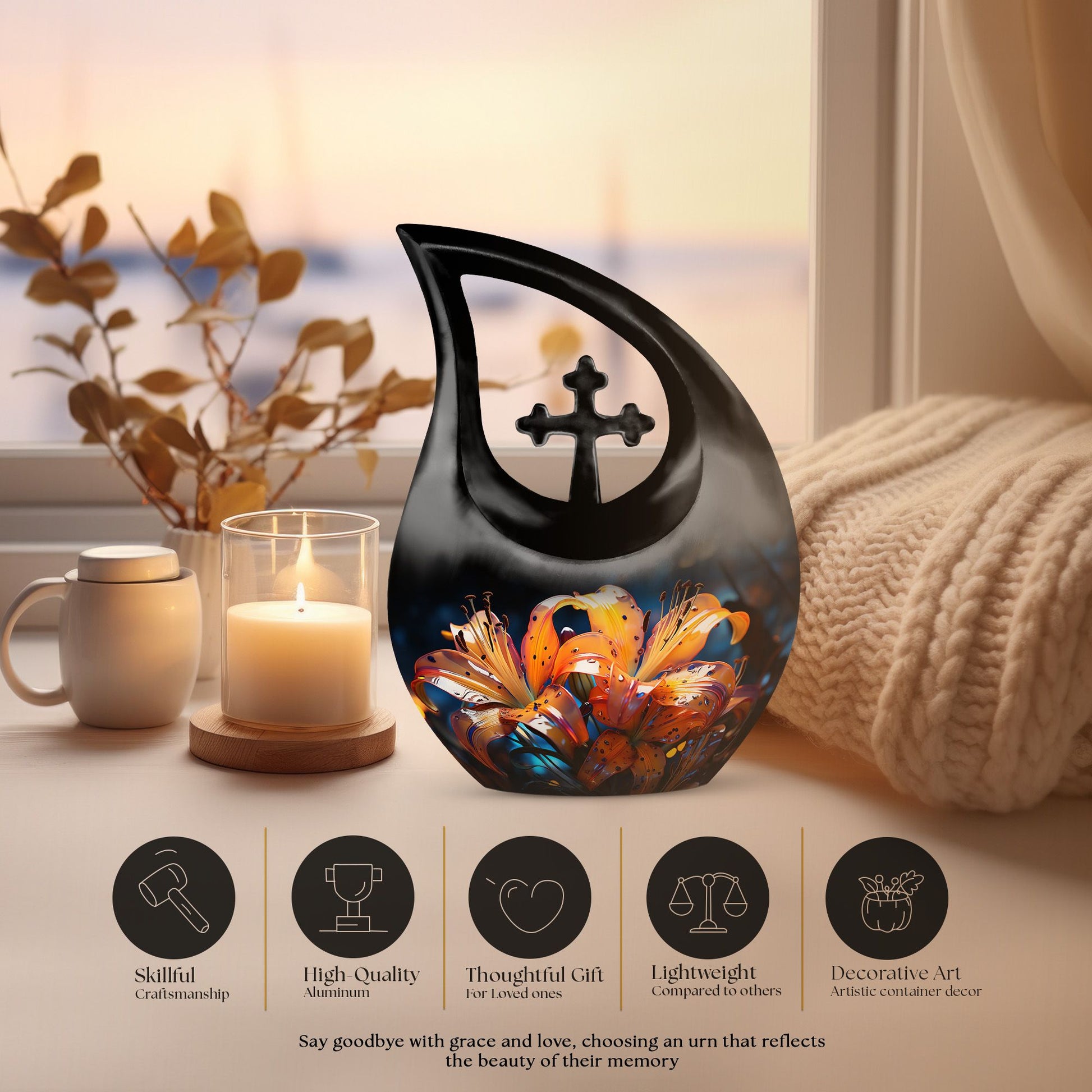 Lilly Urns For Ashes - Mini Urns For Decor Urn
