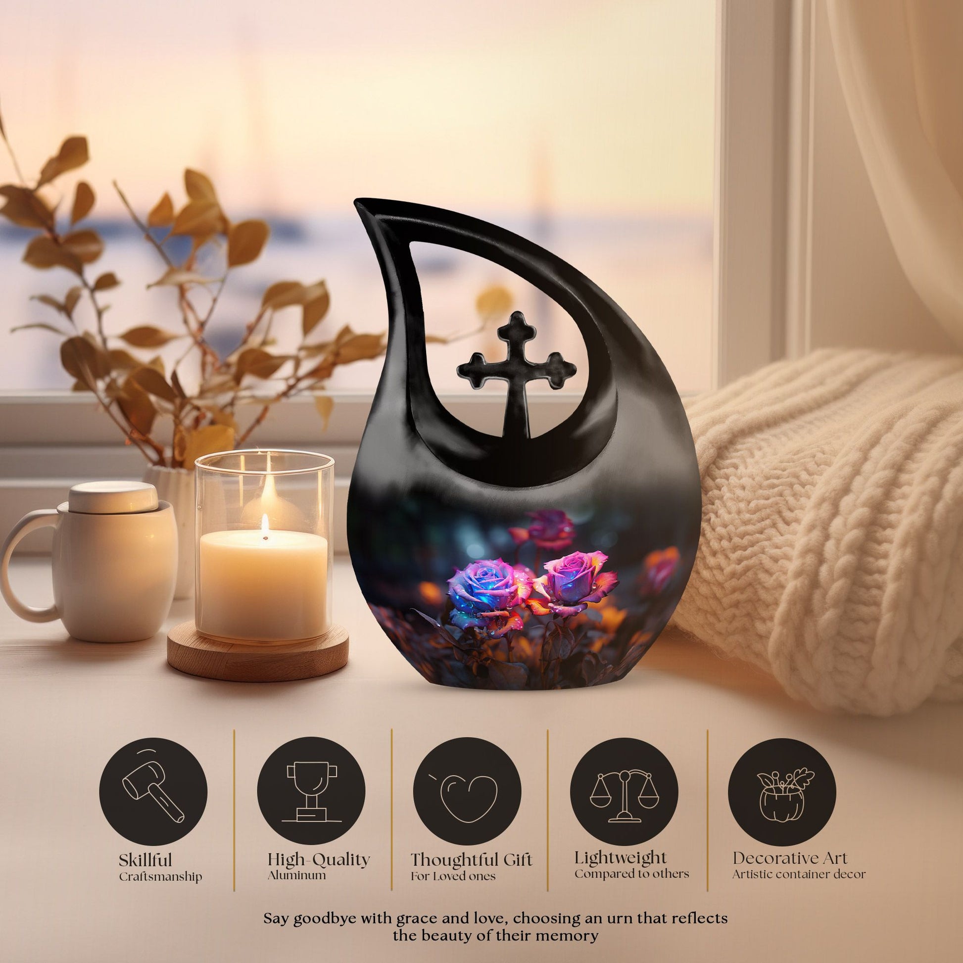 Rose Urns For Ashes - Mini Urns For Human Ashes Dad Urn