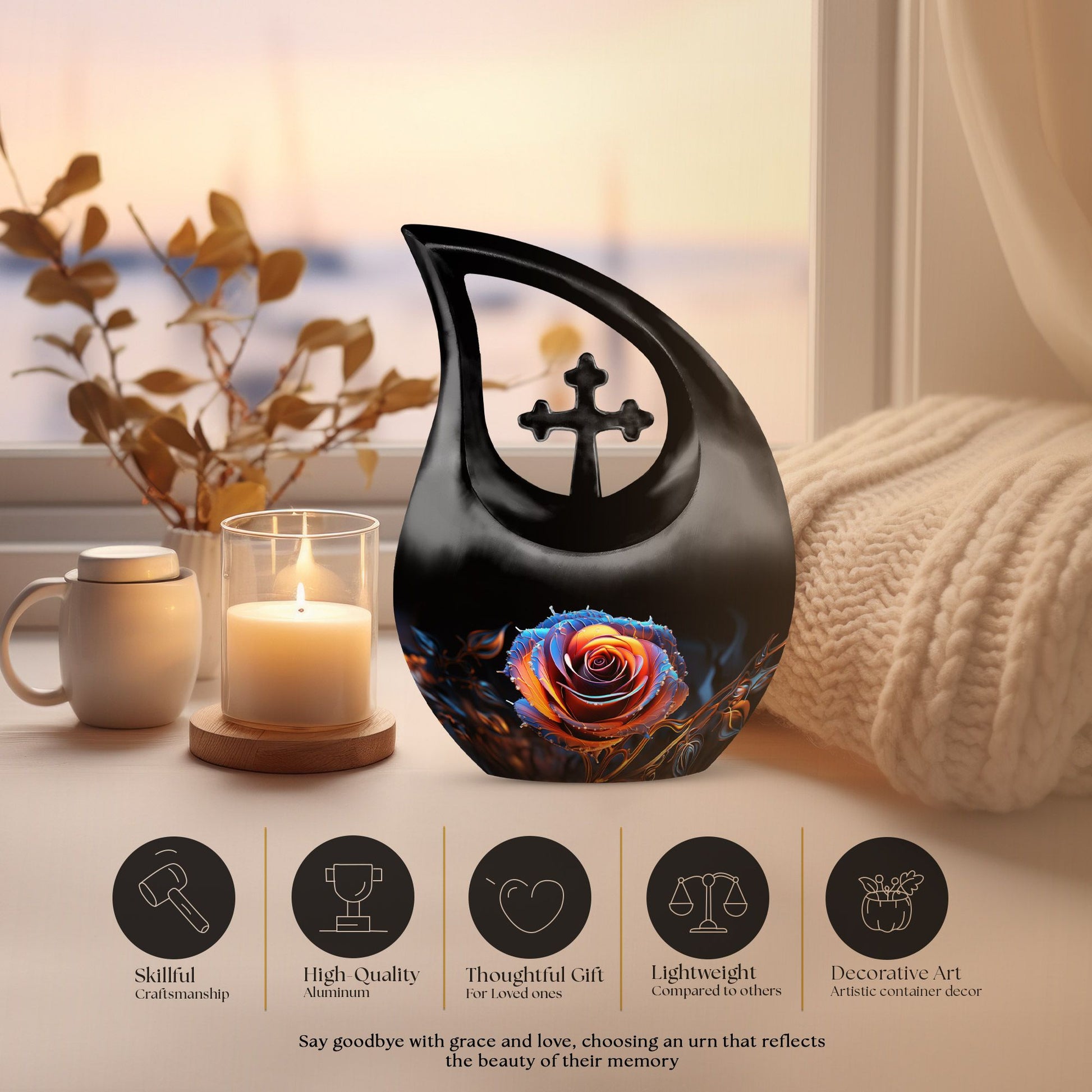 Rose Urns For Ashes - Mini Urns For Human Ashes Keepsake Urn
