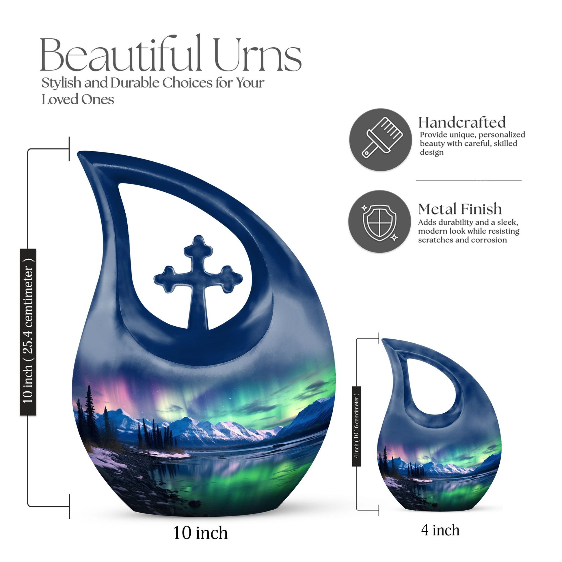 Aurora Borealis Urns For Ashes - Human Ashes Keepsake Urn