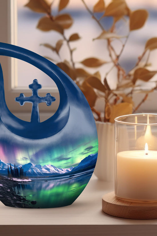 Aurora Borealis Urns For Ashes - Human Ashes Keepsake Urn