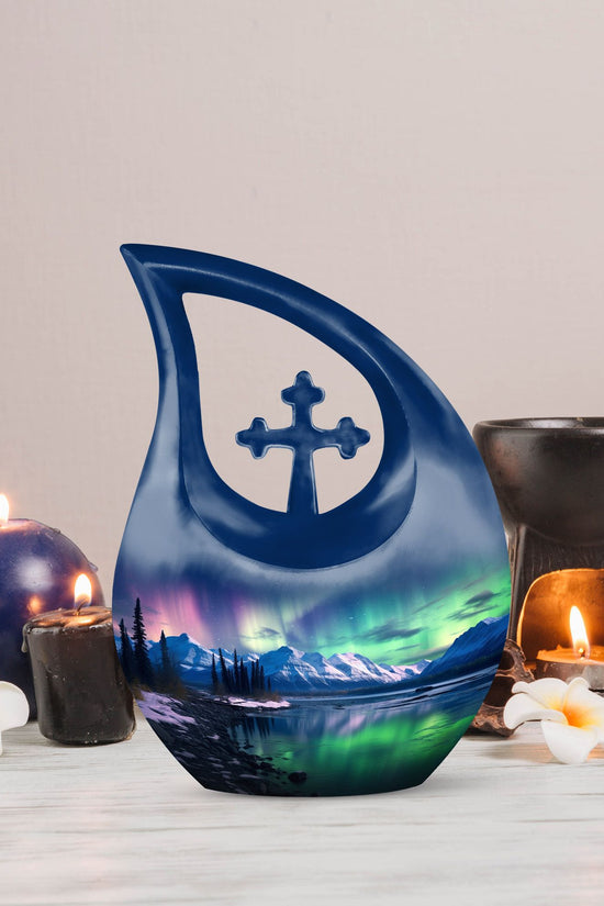 Aurora Borealis Urns For Ashes - Human Ashes Keepsake Urn