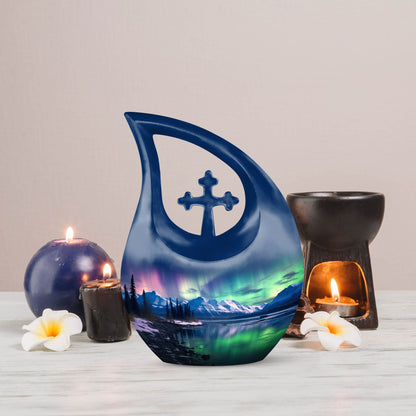 Aurora Borealis Urns For Ashes - Human Ashes Keepsake Urn
