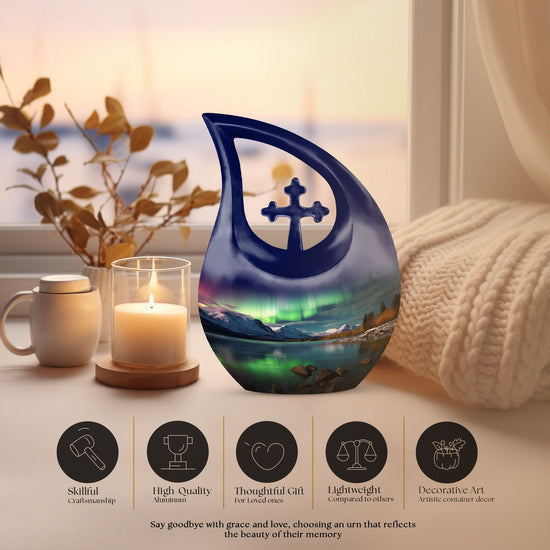Aurora Borealis Urns For Ashes - Ash Keepsakes For Human Ashes Urn