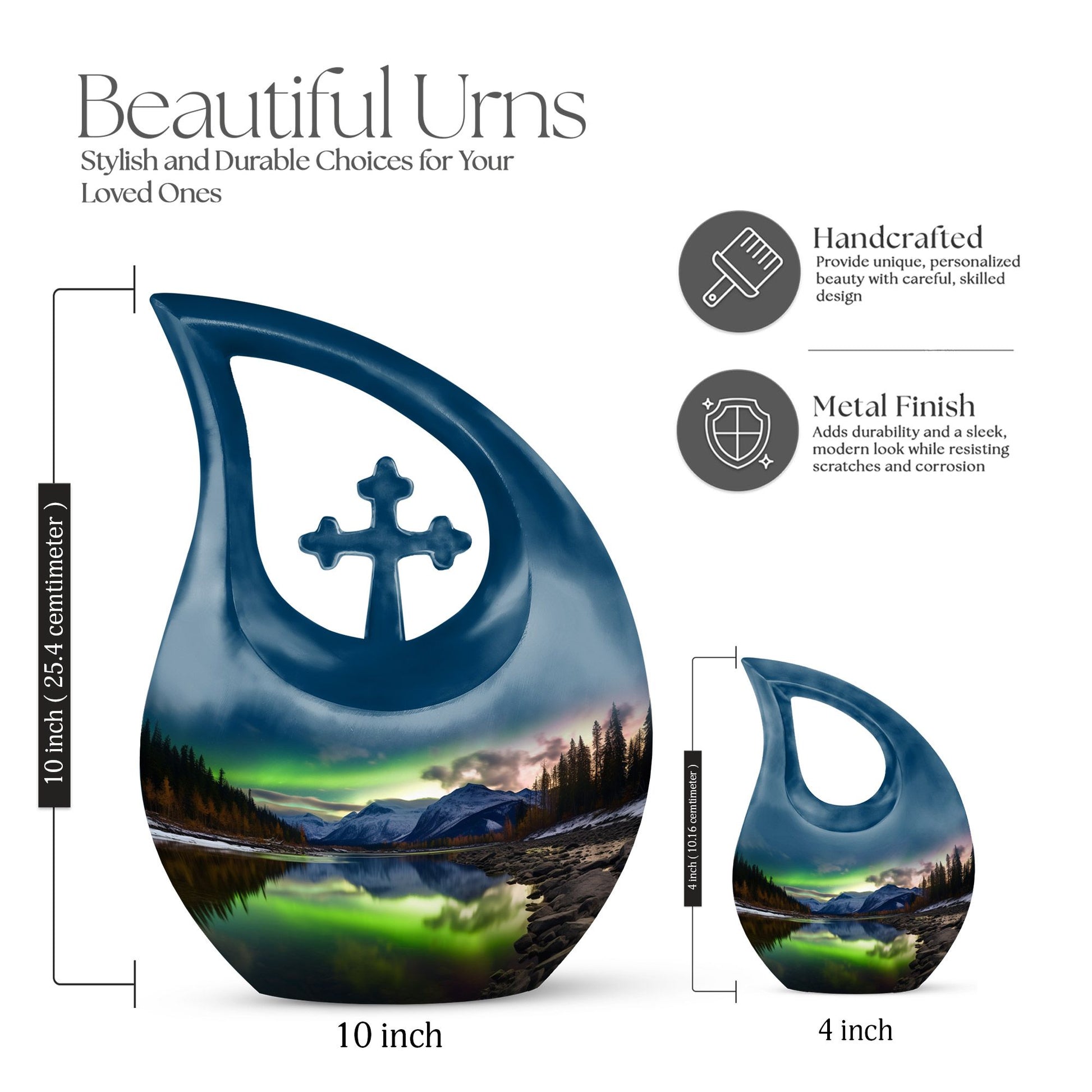 Aurora Borealis Urns For Ashes - Memorial Ashes Keepsake Urn